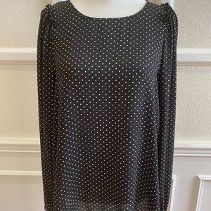 CeCe black and white polka dot blouse